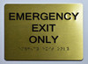 Emergency EXIT ONLY Sign -Tactile Signs Tactile Signs