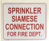 SPRINKLER SIAMESE CONNECTION FOR FIRE DEPARTMENT HPD SIGN