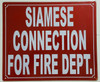 SIGNAGE SIAMESE CONNECTION FOR FIRE DEPARTMENT