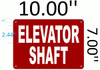 SIGN ELEVATOR SHAFT - REFLECTIVE !!! (ALUMINUM S RED)