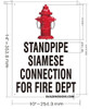 SIGNAGE STANDPIPE SIAMESE CONNECTION FOR FIRE DEPARTMENT