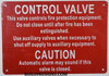 BUILDING SIGNAGE FIRE PROTECTION EQUIPMENT CONTROL VALVE