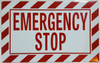 SIGNAGE EMERGENCY STOP  (ALUMINUM S, WHITE)