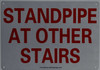 STANDPIPE AT OTHER STAIRS SIGN WHITE