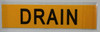 SIGNAGE DRAIN  (STICKER) (Yellow)