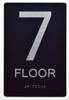 BLACK 7th FLOOR SIGN ADA -Tactile Signs