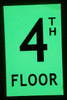 FLOOR NUMBER  -TH FLOOR  - PHOTOLUMINESCENT GLOW IN THE DARK   BUILDING SIGNAGE