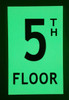 BUILDING SIGNAGE FLOOR NUMBER  - 5TH FLOOR  - PHOTOLUMINESCENT GLOW IN THE DARK