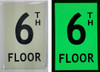 BUILDING SIGNAGE FLOOR NUMBER  -TH FLOOR  - PHOTOLUMINESCENT GLOW IN THE DARK