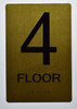 Braille sign 4th FLOOR SIGN ADA -Tactile Signs