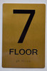 GOLD 7th FLOOR SIGN  ADA Tactile Signs