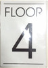 FLOOR NUMBER FOUR (4)  BUILDING SIGN