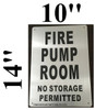 FIRE PUMP ROOM NO STORAGE PERMITTED hpd sign