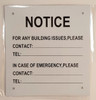 NOTICE OF BUILDING ISSUES SIGN for Building