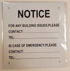 NOTICE OF BUILDING ISSUES SIGN White