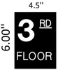 Floor number Three (3) Signage Engraved Plastic (FLOOR Signage.)