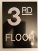 BUILDING SIGNAGE Floor number Three (3)  Engraved Plastic (FLOOR .)