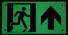 PHOTOLUMINESCENT EXIT Signage/ GLOW IN THE DARK "EXIT" Signage(ALUMINUM Signage WITH UP ARROW AND RUNNING MAN/ EGRESS DIRECTION Signage