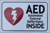 AED INSIDE - AUTOMATED DEFIBRILLATOR INSIDE