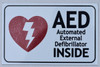 AED INSIDE - AUTOMATED DEFIBRILLATOR INSIDE  Compliance sign 