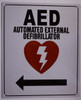 SAFETY SIGN AED LEFT - AUTOMATED DEFIBRILLATOR TO THE LEFT