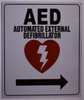 AED RIGHT - AUTOMATED DEFIBRILLATOR TO THE RIGHT  Compliance sign 