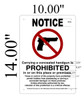 NO CONCEALED CARRY  - ALUMINUM