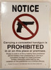 SIGNAGE NO CONCEALED CARRY  - ALUMINUM