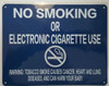 NYC Smoke free Act Sign "No Smoking or Electric cigarette Use" - WITH WARNING