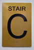 GOLD STAIR C SIGN ADA Tactile Signs