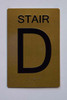 GOLD STAIR D Sign -Tactile Signs Tactile Signs