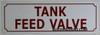 Compliance sign TANK FEED VALVE