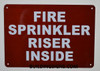 FIRE SPRINKLER RISER INSIDE SIGN for Building