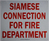 BUILDING SIGNAGE SIAMESE CONNECTION FOR FIRE DEPARTMENT