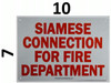 SIAMESE CONNECTION FOR FIRE DEPARTMENT SIGN for Building