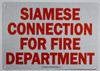 SIAMESE CONNECTION FOR FIRE DEPARTMENT HPD SIGN