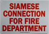 SIAMESE CONNECTION FOR FIRE DEPARTMENT Dob SIGN