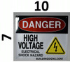 DANGER HIGH VOLTAGE ELECTRICAL SHOCK HAZARD SIGN for Building