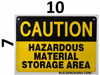 CAUTION HAZARDOUS MATERIAL STORAGE AREA SIGN for Building