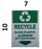 SIGNAGE Recycle Glass,Plastic,Aluminium (Bottles OR CANS)  (Green/WhiteAluminium-Rust Free )