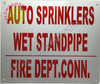 BUILDING SIGNAGE AUTO SPRINKLER WET STANDPIPE