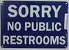 NO Public Restroom Sign (Aluminium, Blue/White)