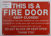 FIRE Door Keep Closed Sign