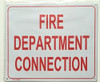 SIGN FIRE DEPARTMENT CONNECTION