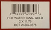 Building HOT WATER TANK  - GOLD ALUMINUM  sign