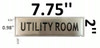 UTILITY ROOM  - BRUSHED ALUMINUM  Building  sign