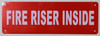 FIRE Riser Inside Signage