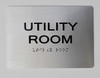 SILVER  UTILITY ROOM  Braille sign -Tactile Signs  The sensation line