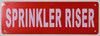 Sprinkler Riser Sign