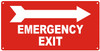 EMERGENCY EXIT WITH ARROW RIGHT Sign